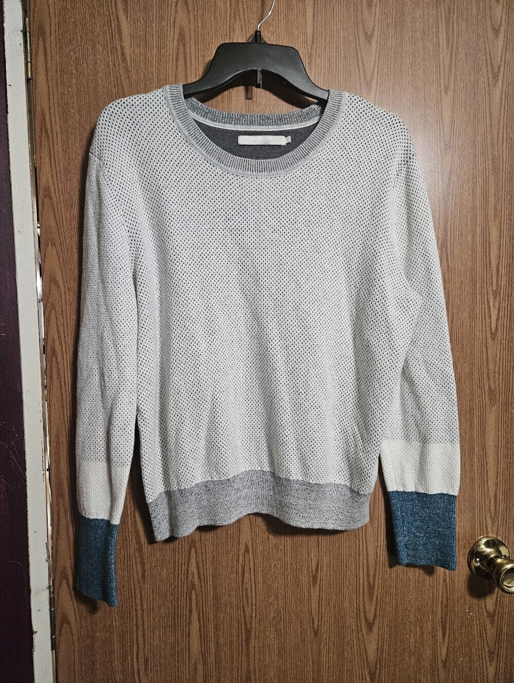 One Gray Day Raglan Sleeve Crew Neck Colorblock Cashmere Blend Sweater Size Med!